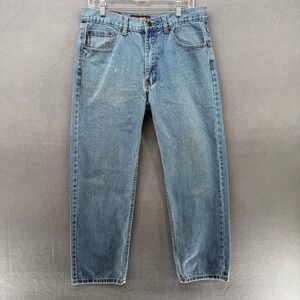 Oscar Jeans Mens 34x30 Light Wash Denim‎ Straight Leg Casual Pants
